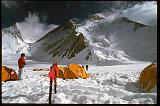 Nick Rice inspects Gasherbrum II from Camp 1