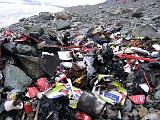Trash left by either the French or Spanish team at Broad Peak Base Camp