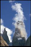 The Trango Towers appear to be smoking